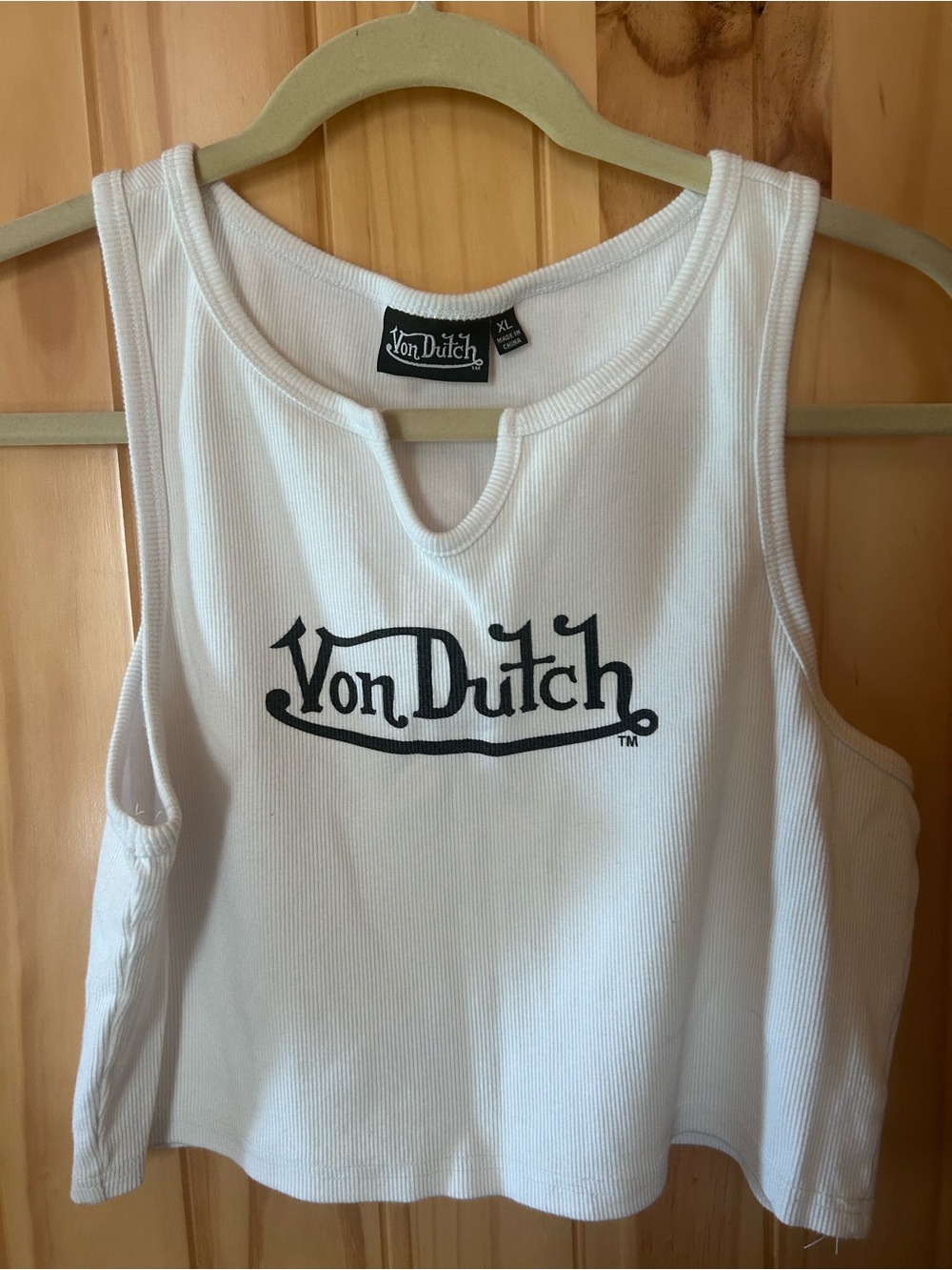 Von Dutch White Tank Top with Black Logo